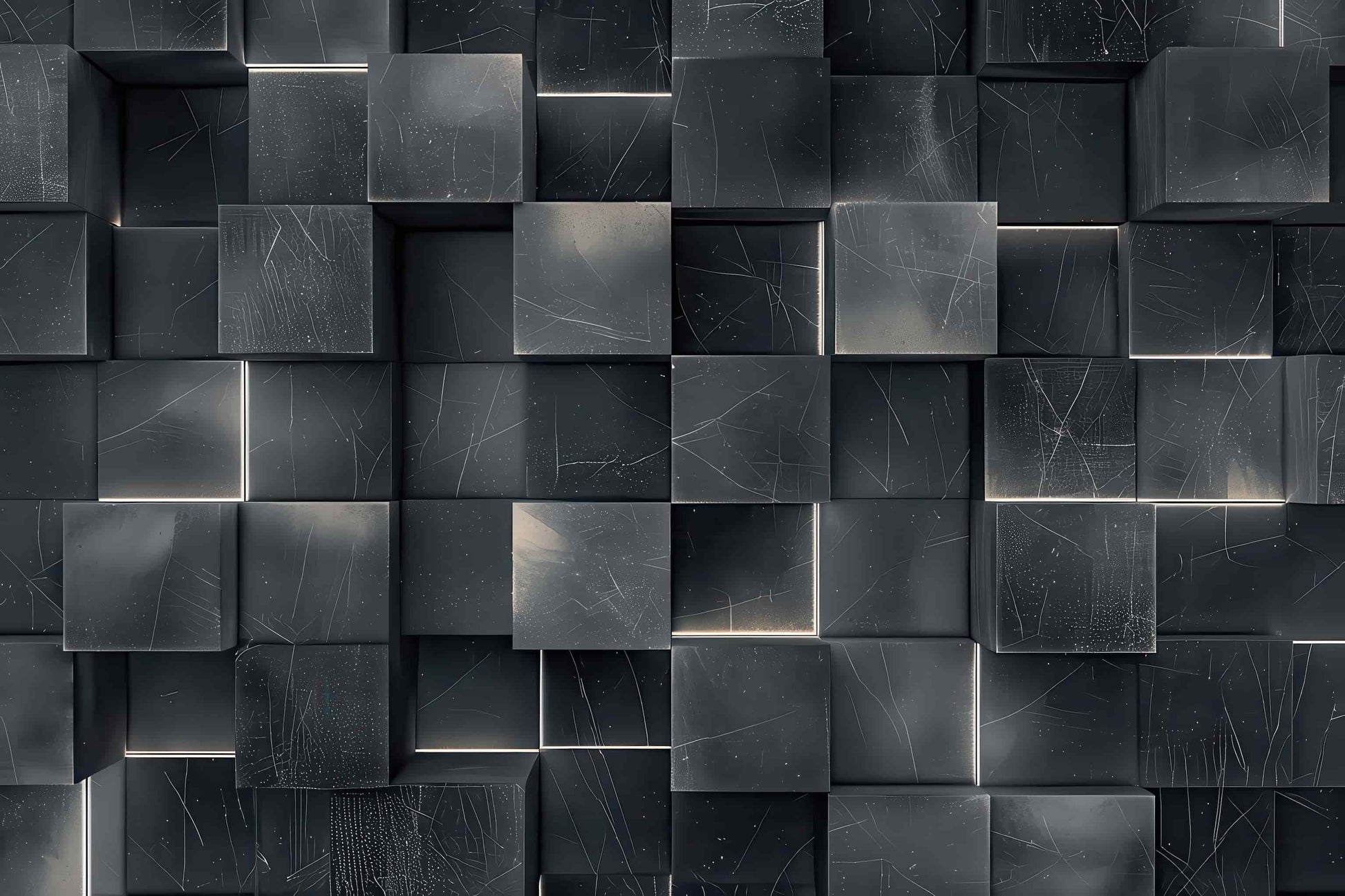 3D Modern Wall Art, Black Geometric Pattern Dark Wall Decal YMO-05077