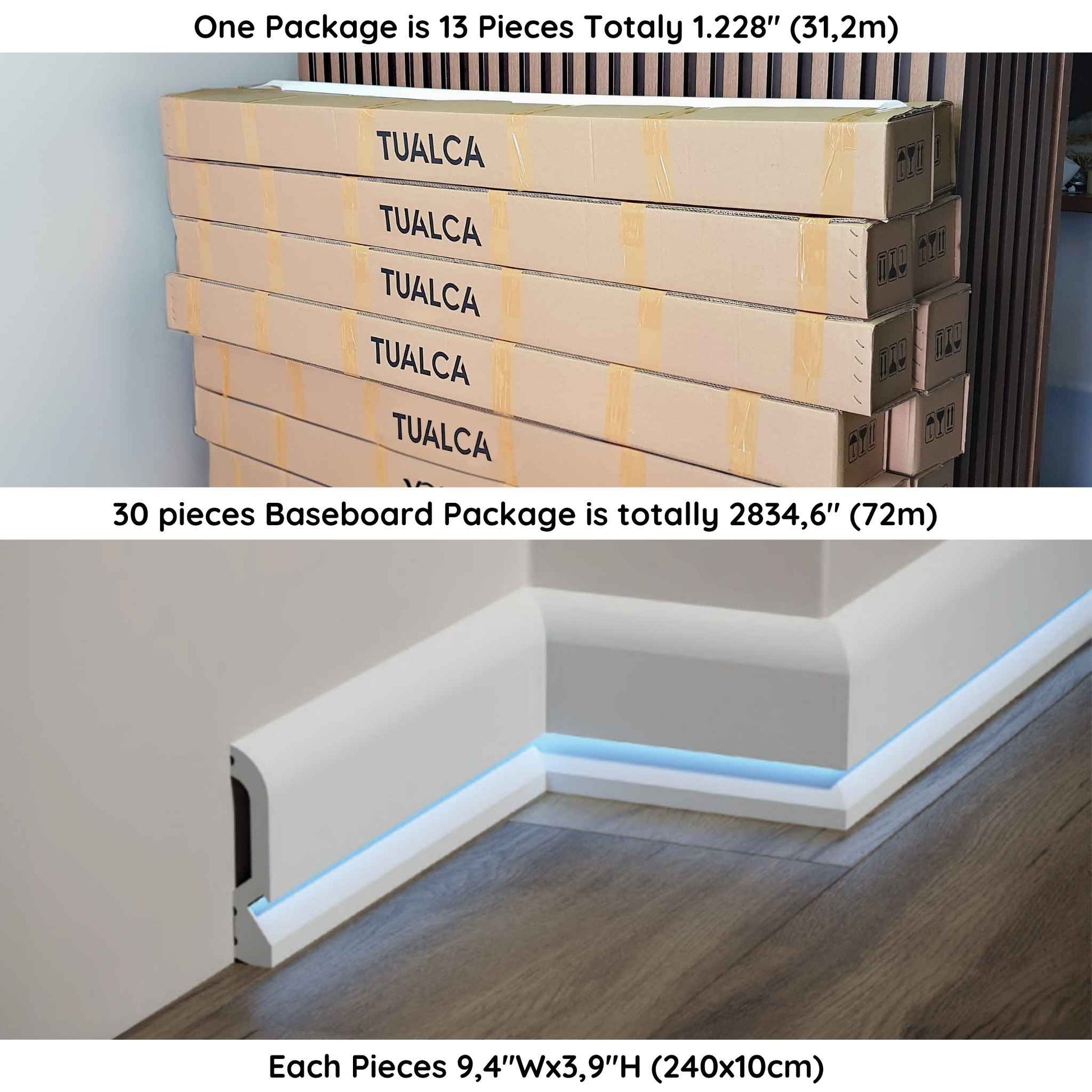 ASL-001-package-Baseboard Molding with Led Duct