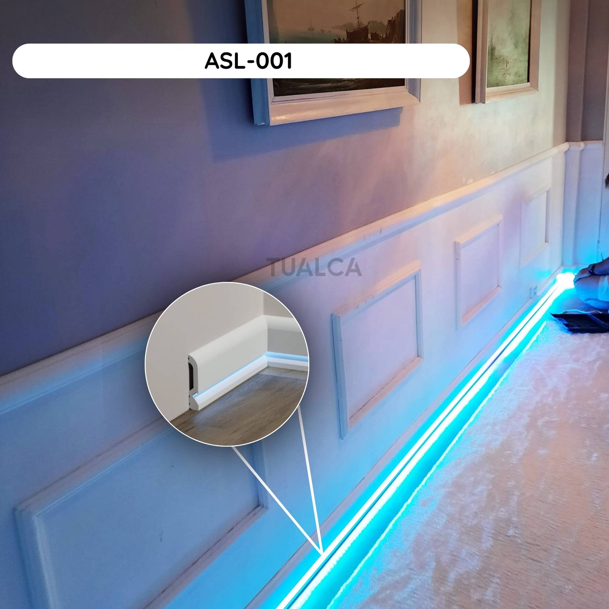 Baseboard Molding with Led Duct ASL-001-montage
