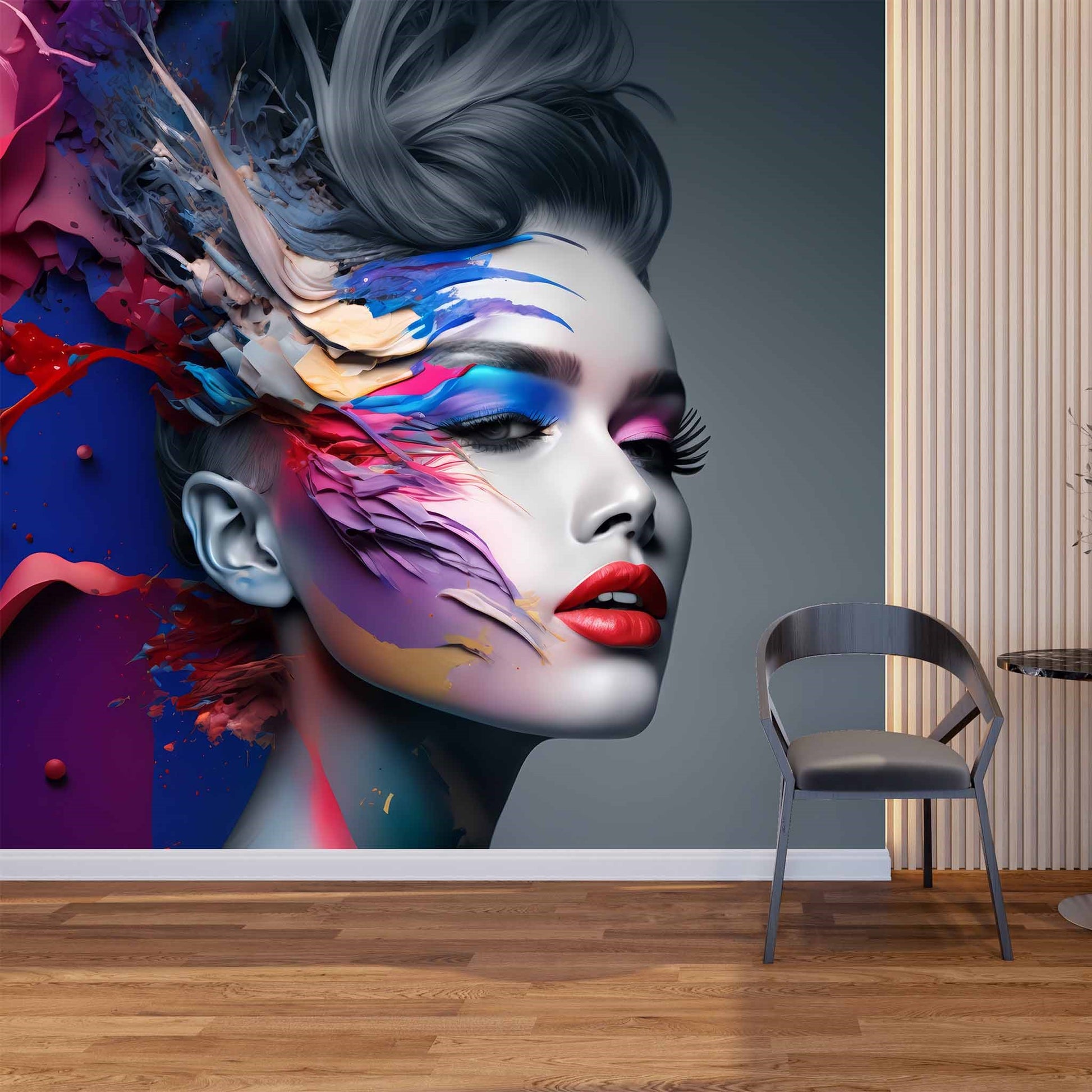 Beautiful Woman Wallpaper  Hairdresser Wall Mural YK-00778