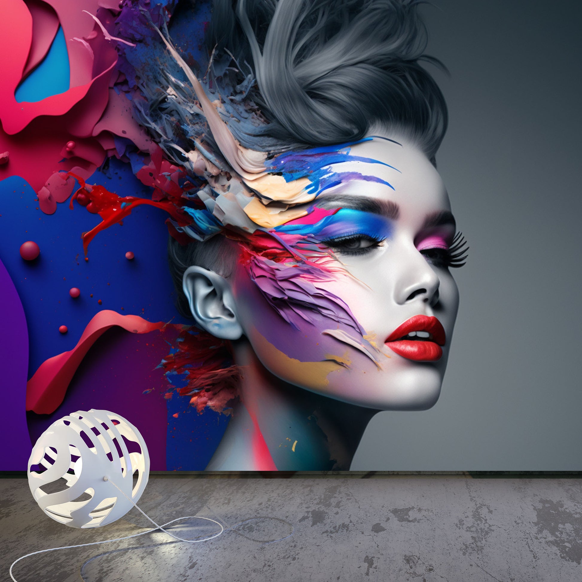 Beautiful Woman Wallpaper  Hairdresser Wall Mural YK-00778