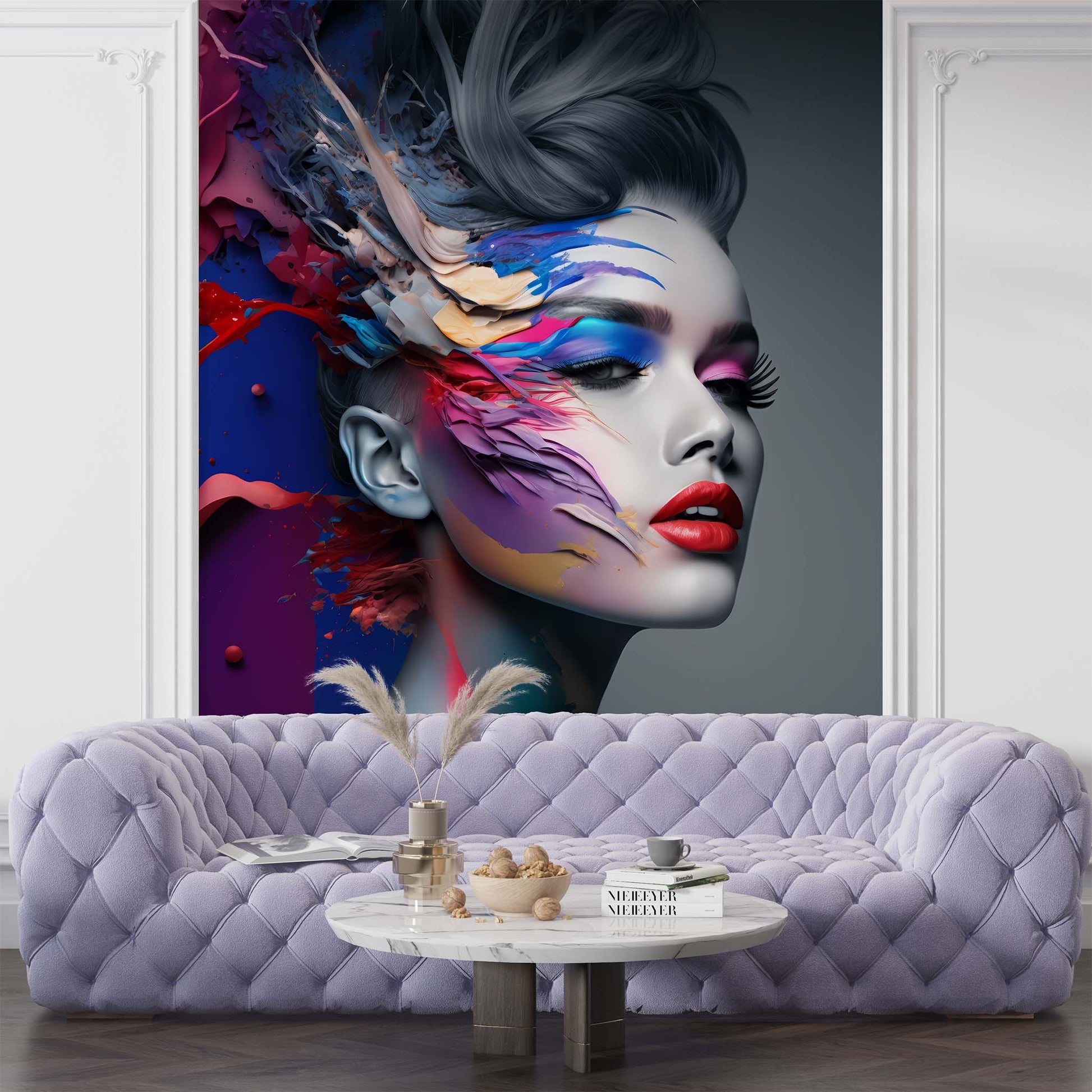 Beautiful Woman Wallpaper  Hairdresser Wall Mural YK-00778