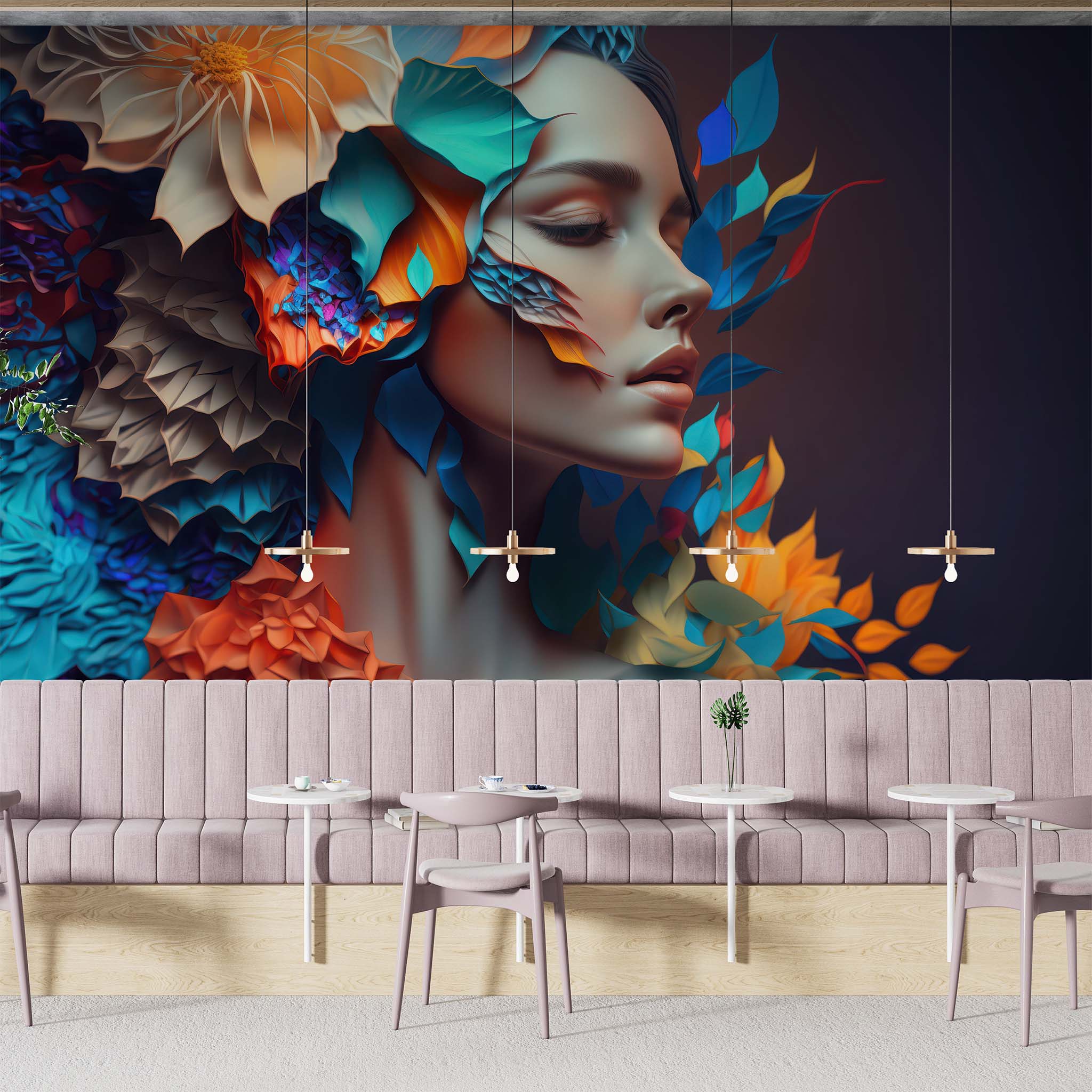 Beauty Salon Wallpaper | Hairdresser Wall Mural YK-00771