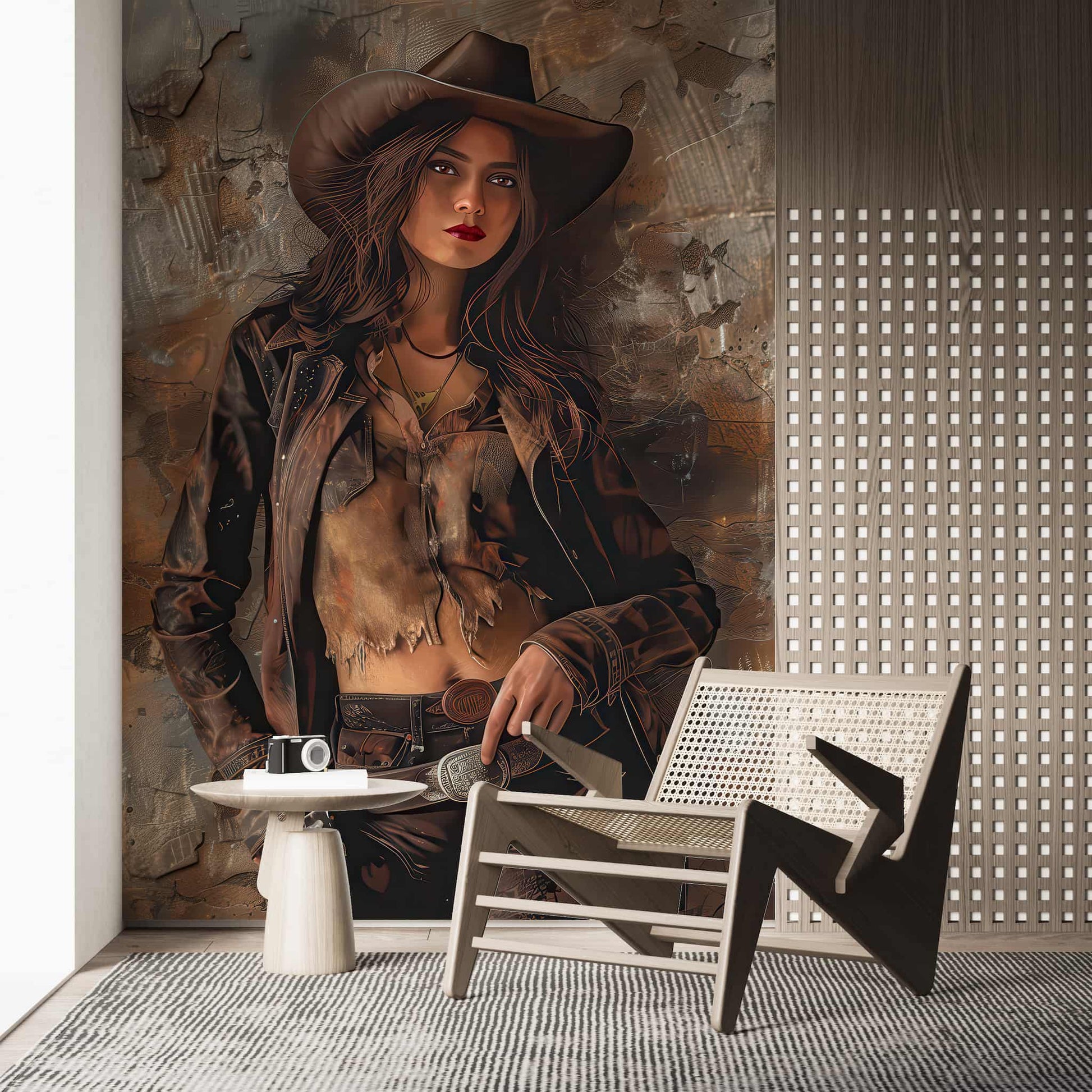 Boho Cowgirl Wallpaper - Vintage Western Wall Mural YMO-05100