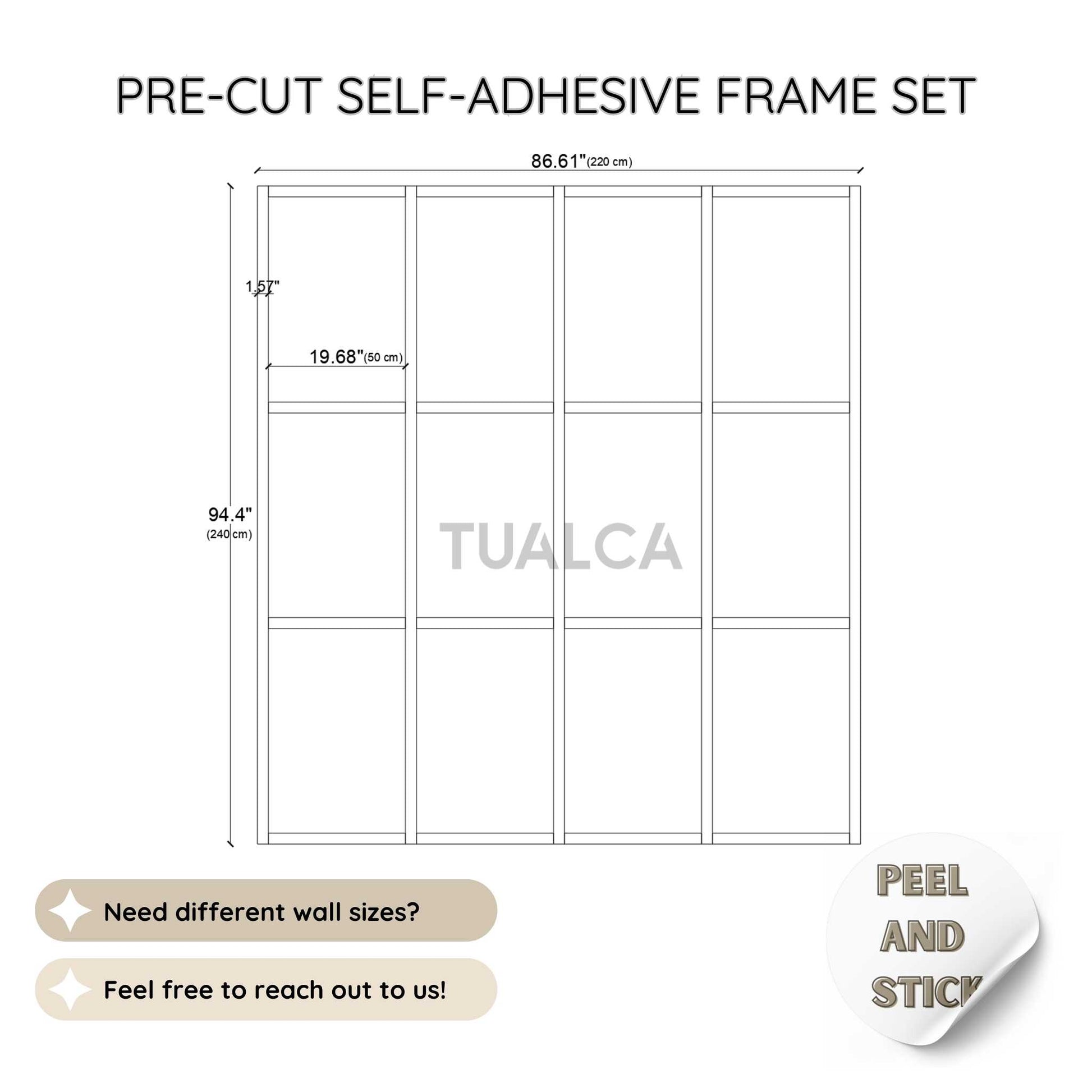 Easy DIY Wall Molding Kit Peel and Stick Wall Trim CST-032