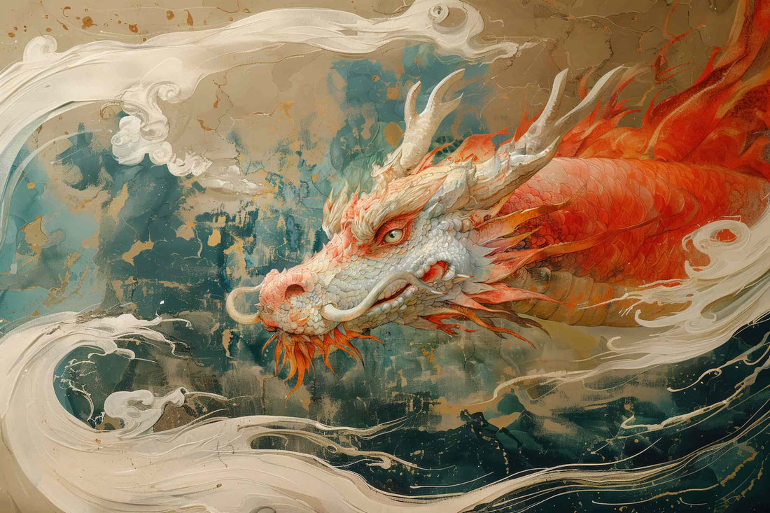 Chinese Dragon Wallpaper | Chinoiserie Wall Mural YCO-03005