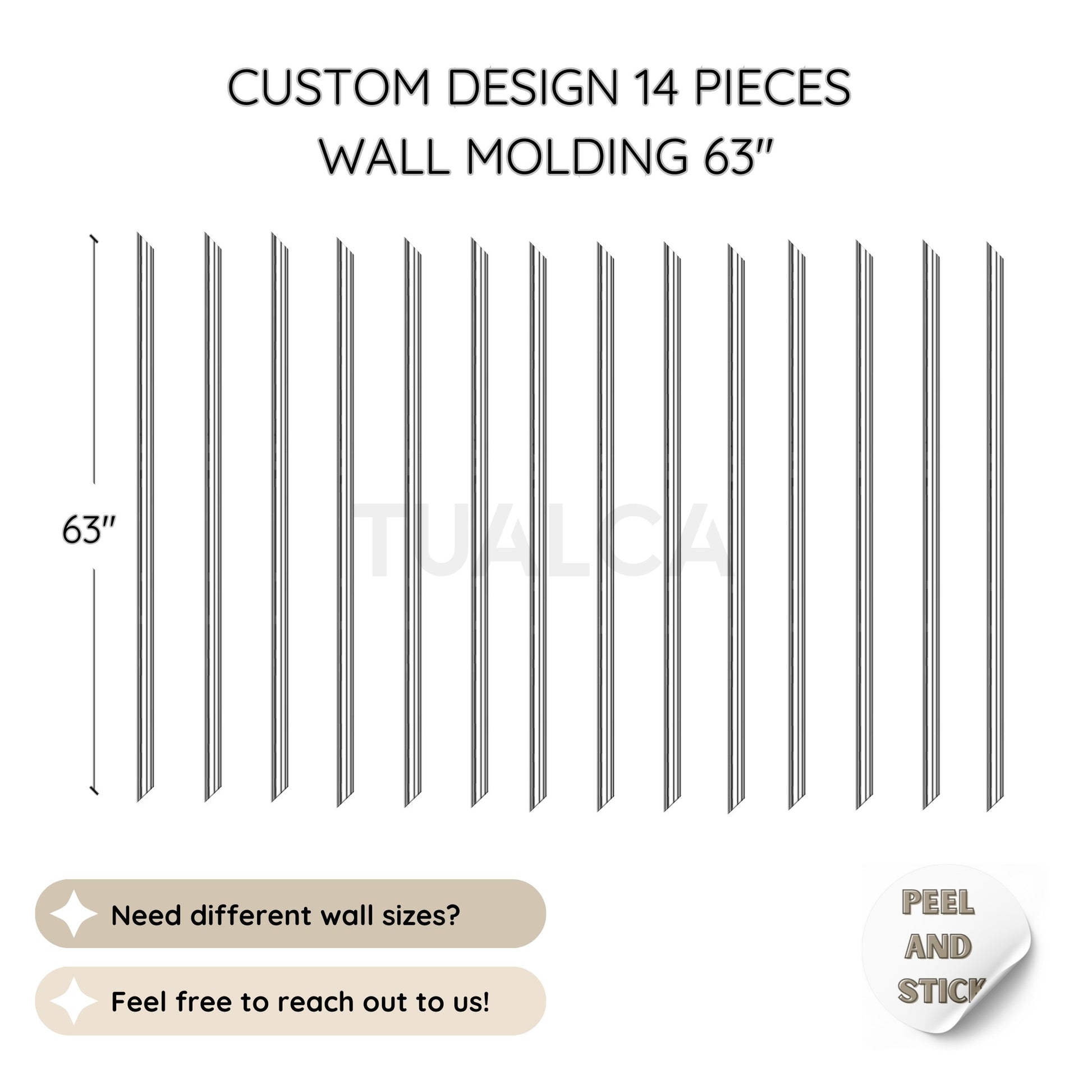 Custom Design 14 Pieces Wall Molding 63