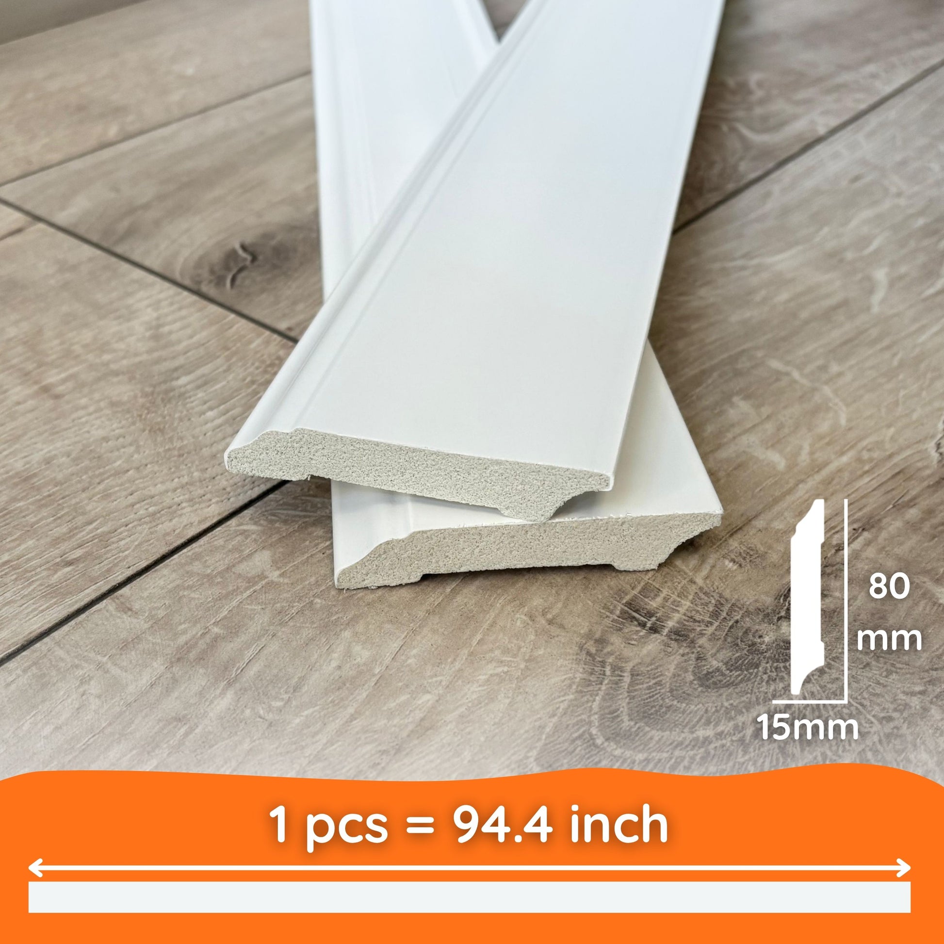 White Base Moulding Skirting Board DSK-8015 (3.1" Height)