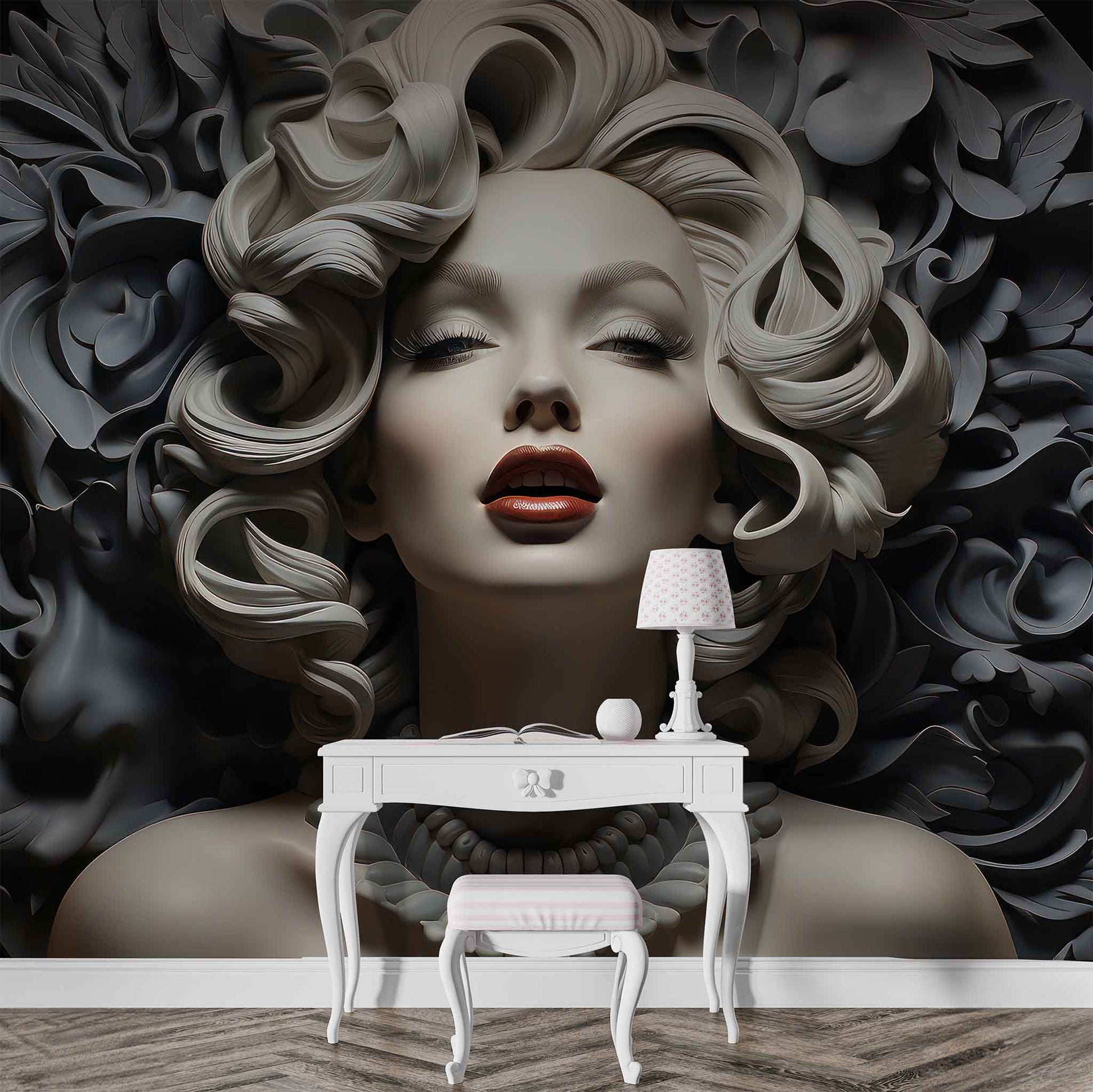 Marilyn Monroe Embossed Wallpaper | 3D Relief Wall Decal