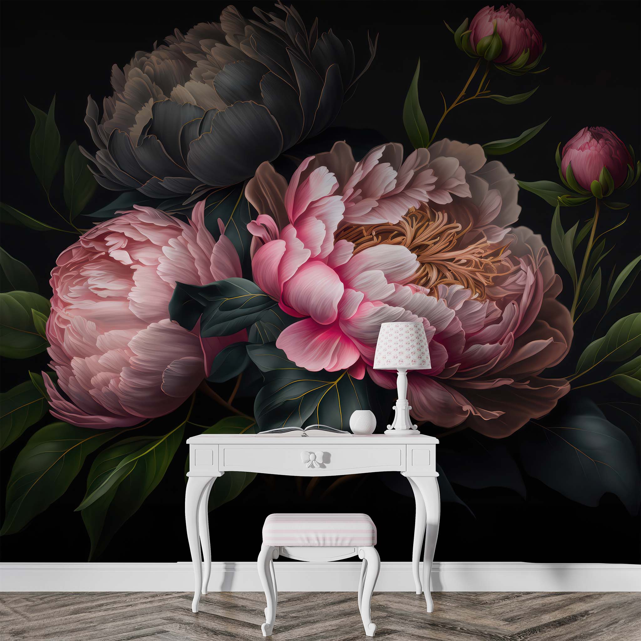 Peony Flower Wallpaper | Floral Wall Mural YF-00062