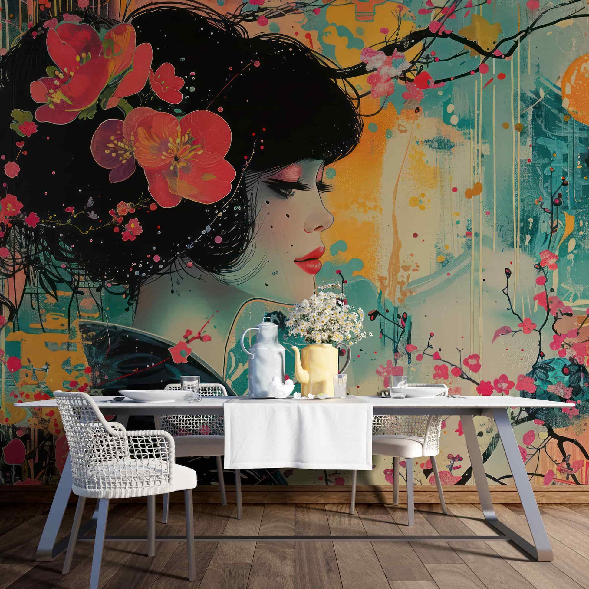 Woman Beauty Salon Wallpaper, Wall Mural for Hairdresser YK-02555