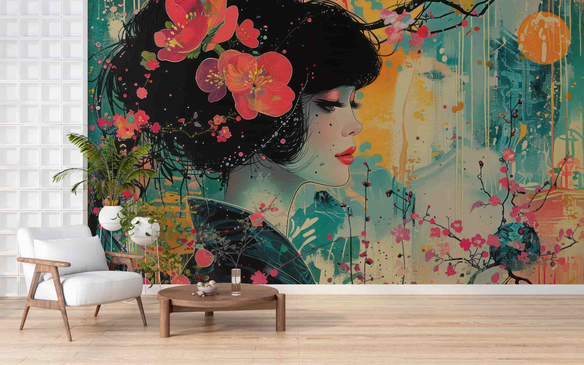 Woman Beauty Salon Wallpaper, Wall Mural for Hairdresser YK-02555