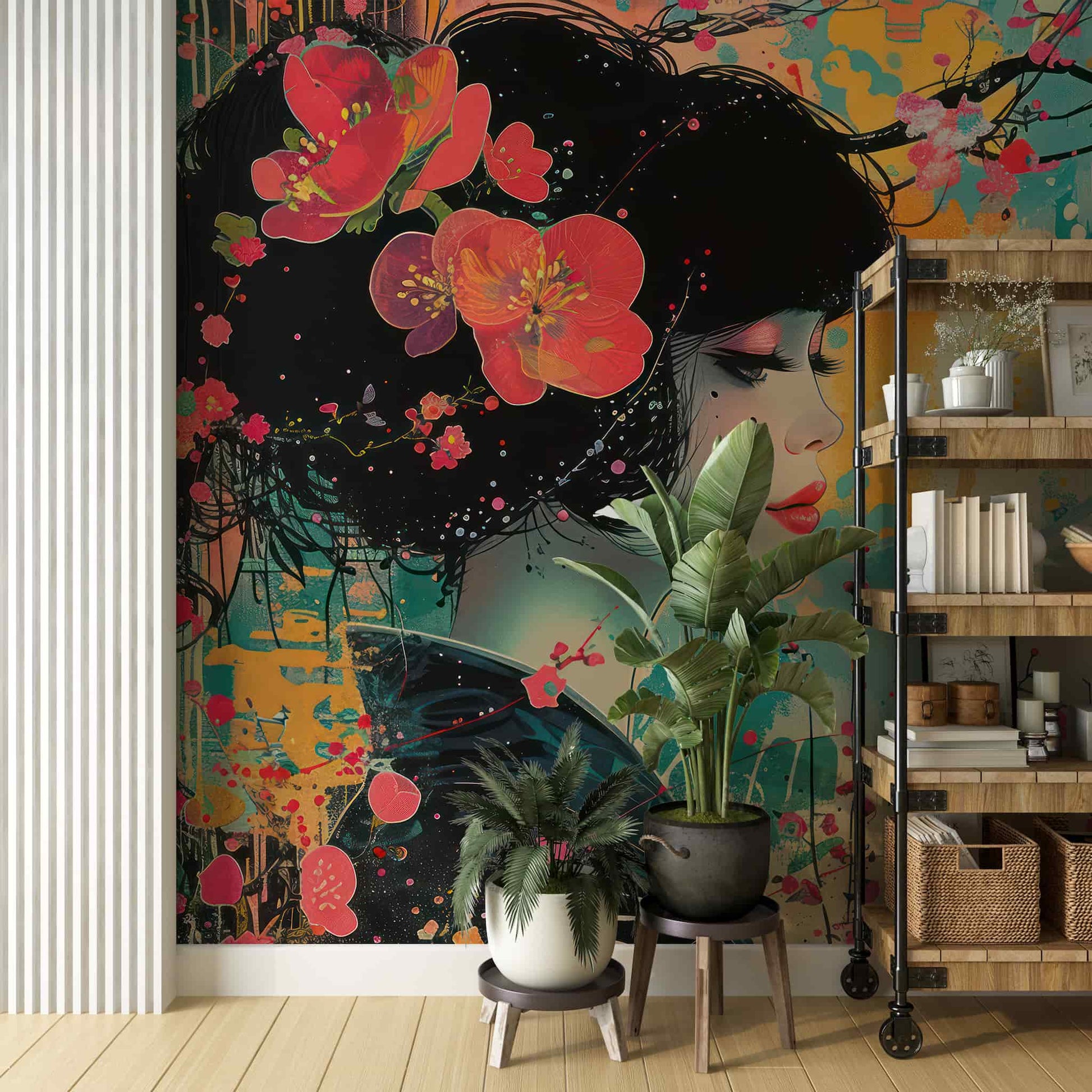 Woman Beauty Salon Wallpaper, Wall Mural for Hairdresser YK-02555