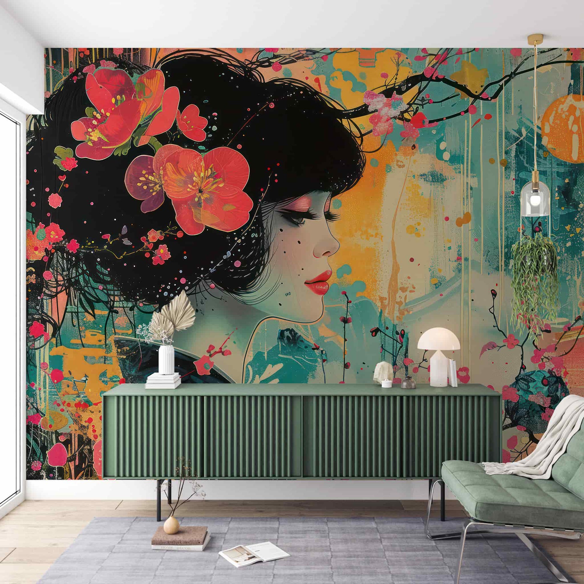 Woman Beauty Salon Wallpaper, Wall Mural for Hairdresser YK-02555