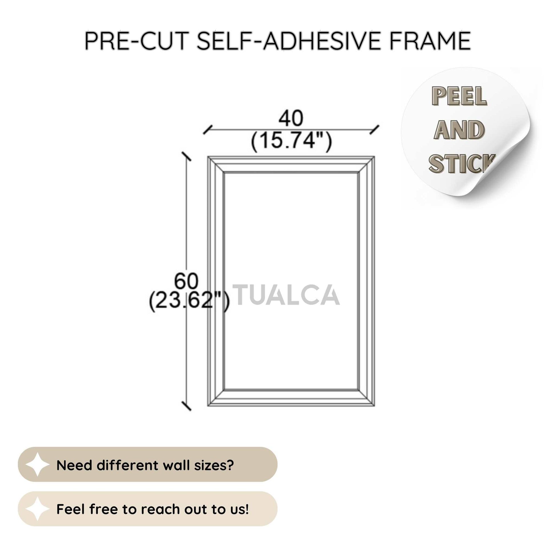 Pre-Cut Self Adhesive Frame Set | Peel and Stick Wall Molding Kit CST-003