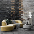 3D Black and White Brick Wallpaper, Minimalist Mural YMO-05091