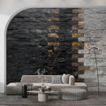 3D Black and White Brick Wallpaper, Minimalist Mural YMO-05091