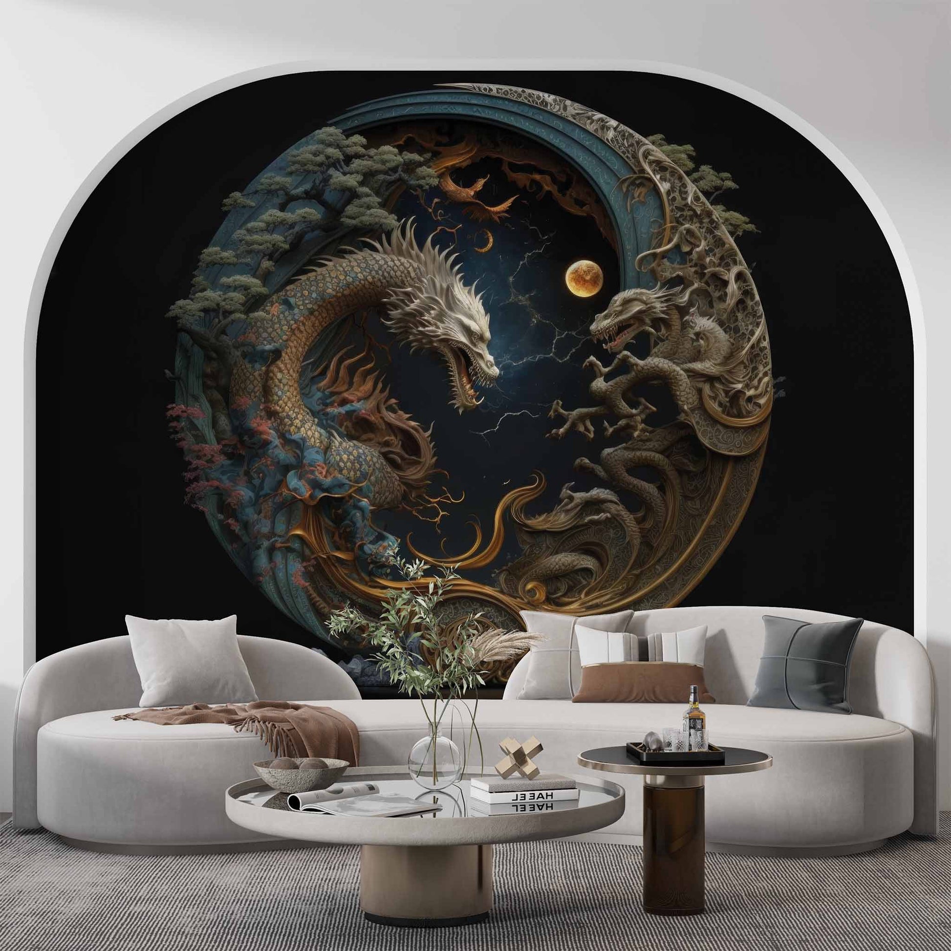 3D Dragon Wallpaper | Magical Mythological Wall Mural YT-00129