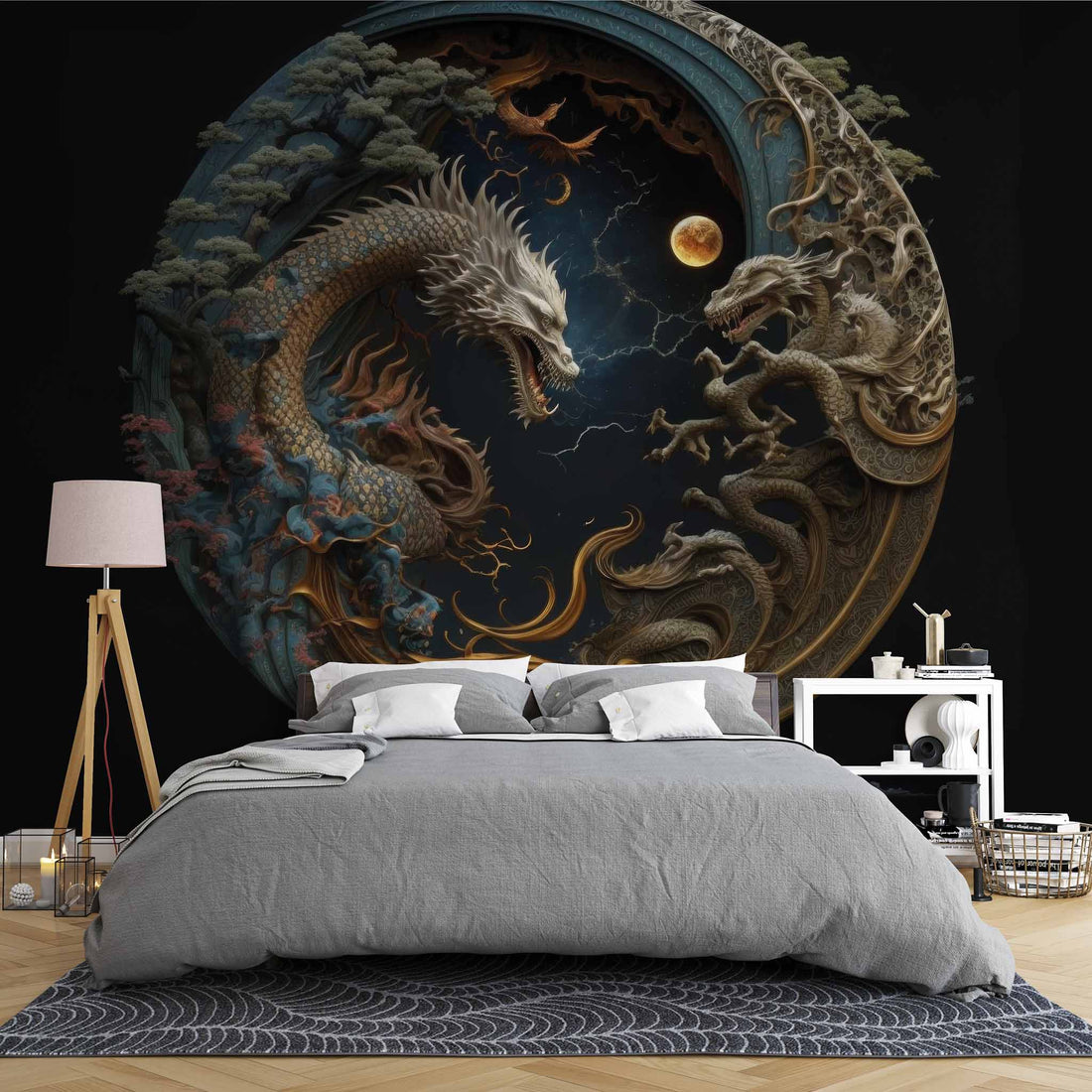 3D Dragon Wallpaper | Magical Mythological Wall Mural YT-00129