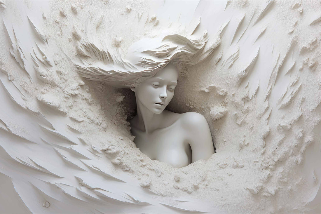 3D Embossed Woman Wallpaper | Illusion Wall Mural