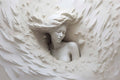 3D Embossed Woman Wallpaper | Illusion Wall Mural