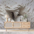 3D Embossed Woman Wallpaper | Illusion Wall Mural