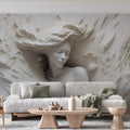 3D Embossed Woman Wallpaper | Illusion Wall Mural