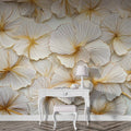 3D Gold Floral Wallpaper  Embossed Flower Mural YD-02454