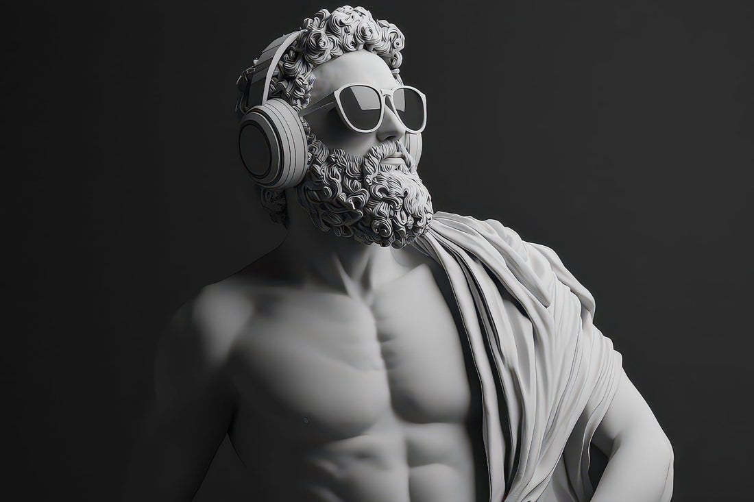 3D Man Statue Wall Art | Mythological Relief Mural Decor | Luxury Wallpaper YM-05072