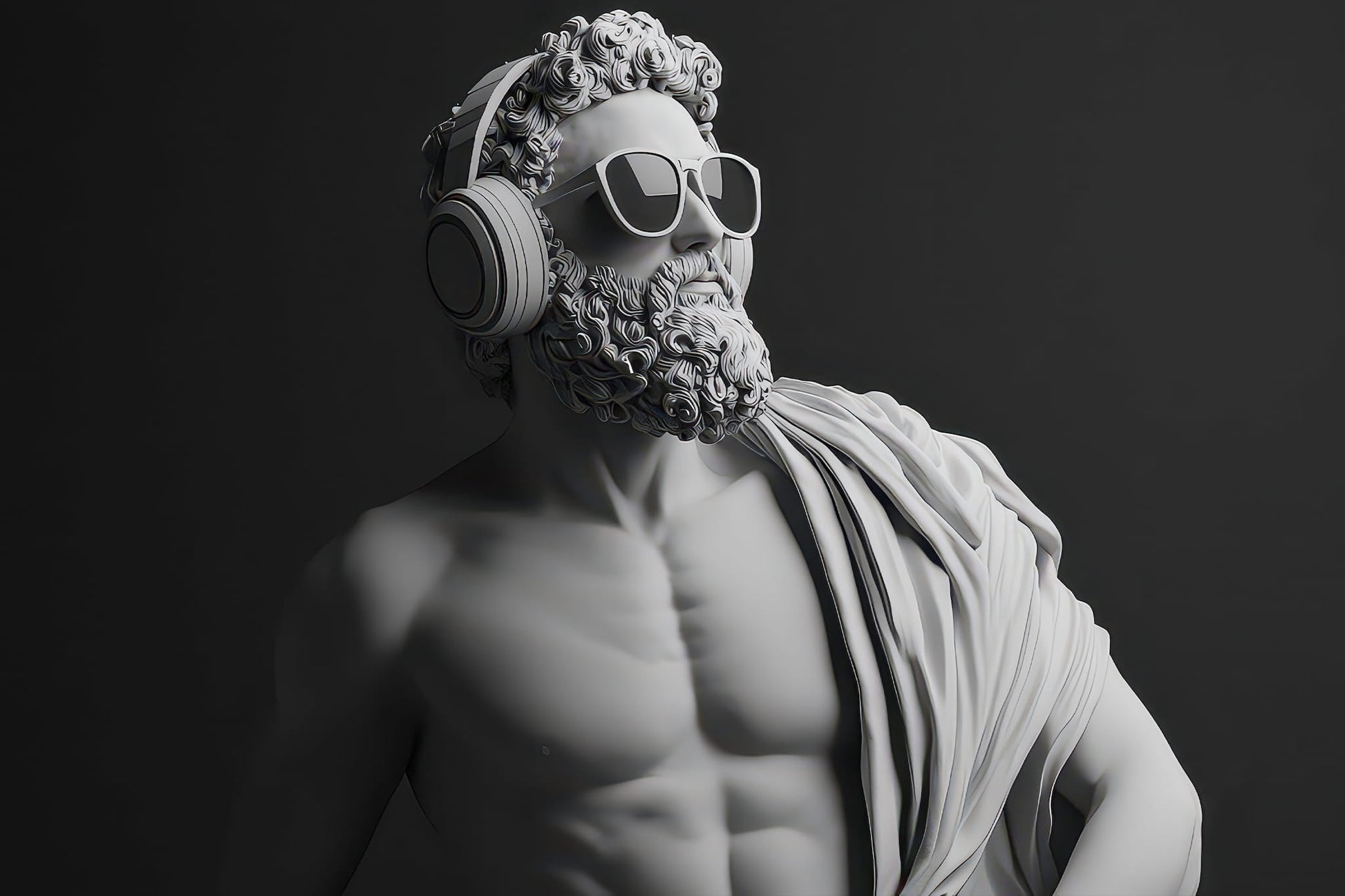 3D Man Statue Wall Art | Mythological Relief Mural Decor | Luxury Wallpaper YM-05072