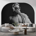 3D Man Statue Wall Art | Mythological Relief Mural Decor | Luxury Wallpaper YM-05072