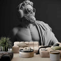 3D Man Statue Wall Art | Mythological Relief Mural Decor | Luxury Wallpaper YM-05072