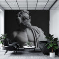 3D Man Statue Wall Art | Mythological Relief Mural Decor | Luxury Wallpaper YM-05072