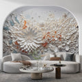  peel and stick 3D Relief Flower Wallpaper Embossed Floral Mural