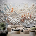  peel and stick 3D Relief Flower Wallpaper Embossed Floral Mural