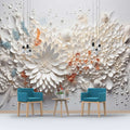 3D Relief Flower Wallpaper  Embossed Floral Mural
