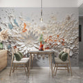  peel and stick 3D Relief Flower Wallpaper Embossed Floral Mural
