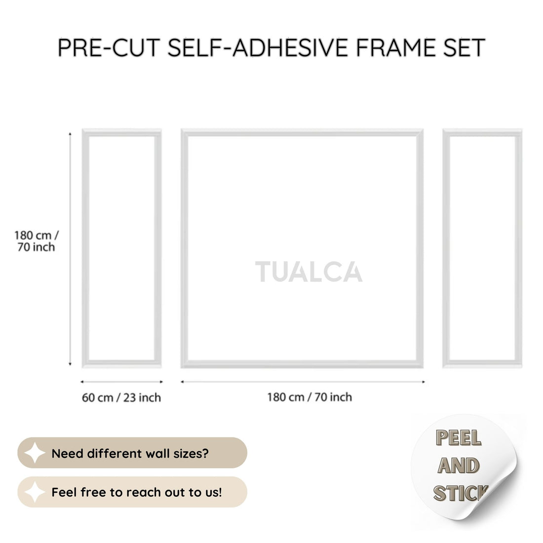 4 cm White Frame Wall Mouldings - Pre-Cut, Water-Resistant Design Panels CST-054