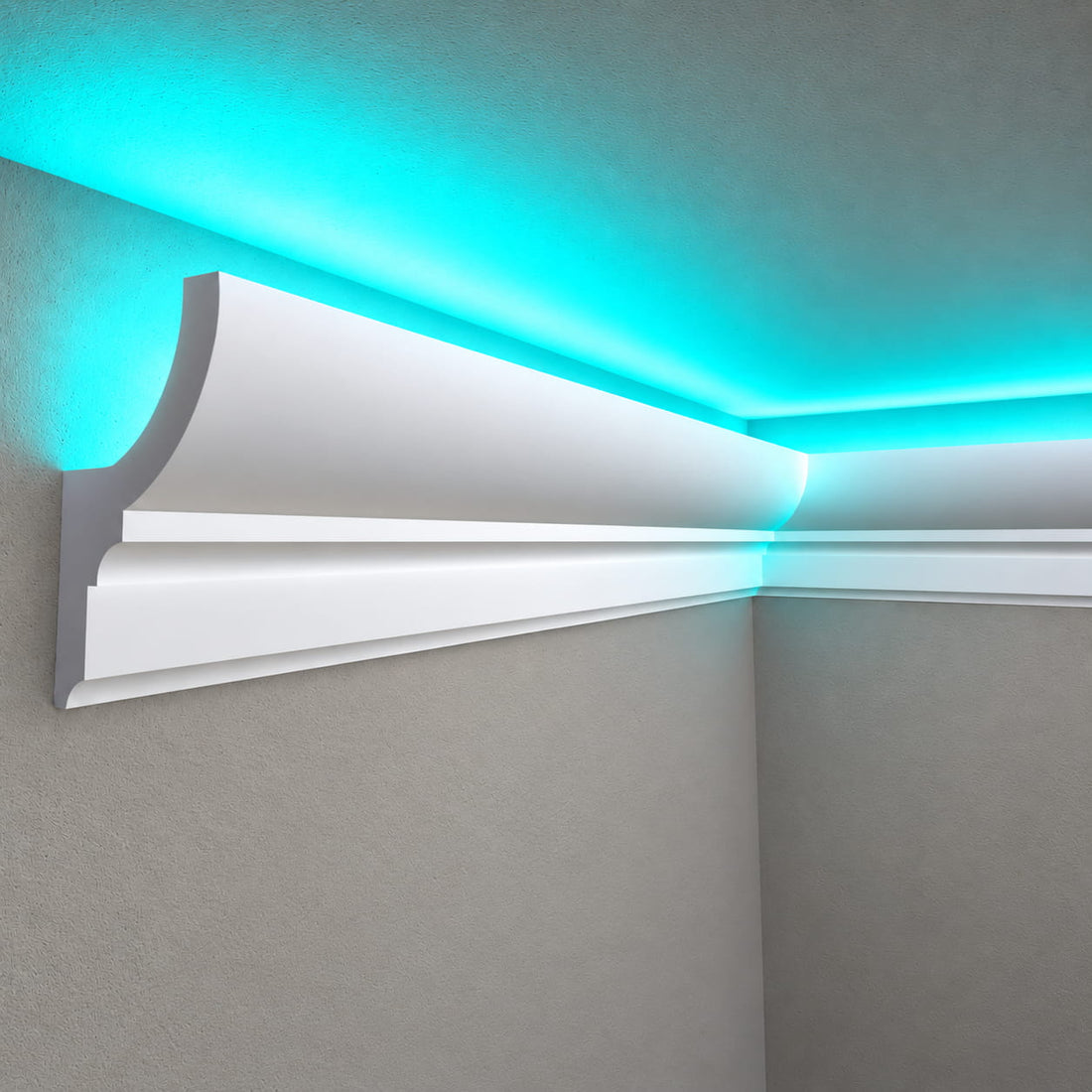 ACL-005 decorative white LED crown molding with turquoise ceiling lighting