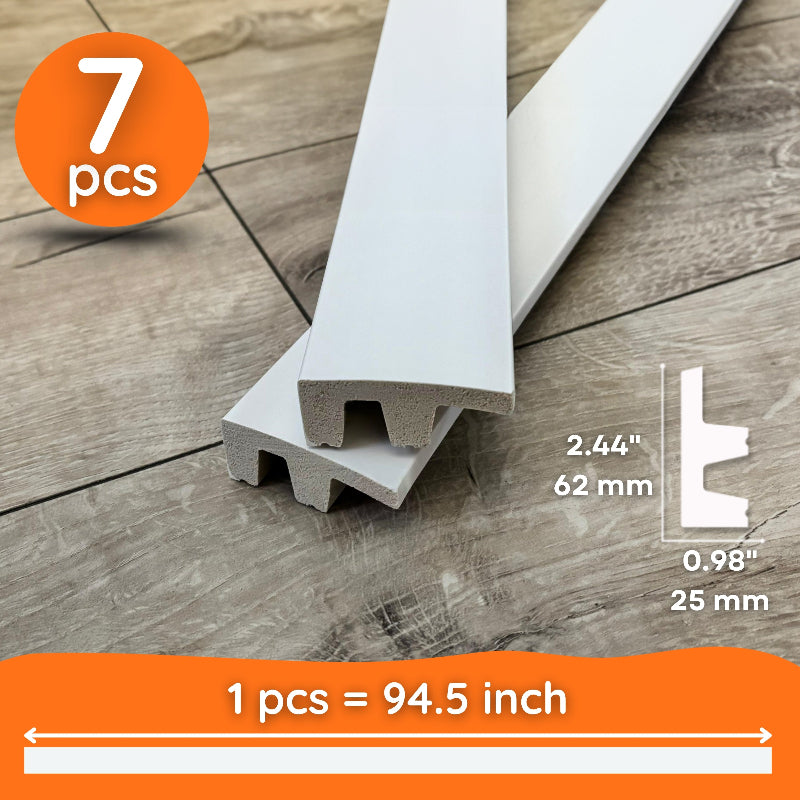 LED Crown Molding with Hidden LED Channel – White Polymer Ceiling Trim ACL-009 (94")