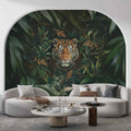 A Tiger in the Forest Wallpaper, Botanical and Exotic Wall Decal YH-05061