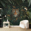 A Tiger in the Forest Wallpaper, Botanical and Exotic Wall Decal YH-05061