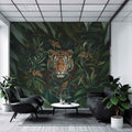 A Tiger in the Forest Wallpaper, Botanical and Exotic Wall Decal YH-05061