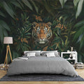 A Tiger in the Forest Wallpaper, Botanical and Exotic Wall Decal YH-05061