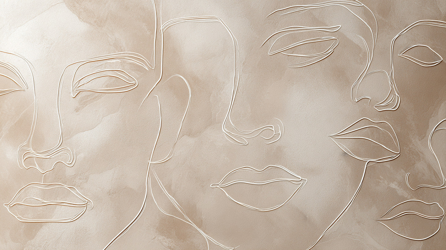 Abstract Face Line Art Wallpaper Minimal Modern Wall Mural Design YK-06019