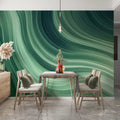 Abstract Green Wallpaper  Ombre Wave Wall Mural YM-02573 