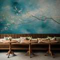 Almond Blossom Wallpaper Chinoiserie Wall Mural Van Gogh Inspired Floral Wallpaper YF-02578