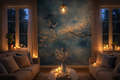 Almond Blossom Wallpaper Chinoiserie Wall Mural Van Gogh Inspired Floral Wallpaper YF-02578