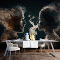 Artistic Café Wallpaper with Stylish Women and Men Wall Art YC-00196