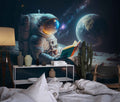 Astronaut Reading a Book on the Moon Wallpaper | YU-10020 wallpaper peel and stick